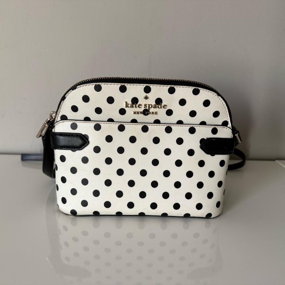 Kate Spade Black and White Polka Dot Crossbody Bag